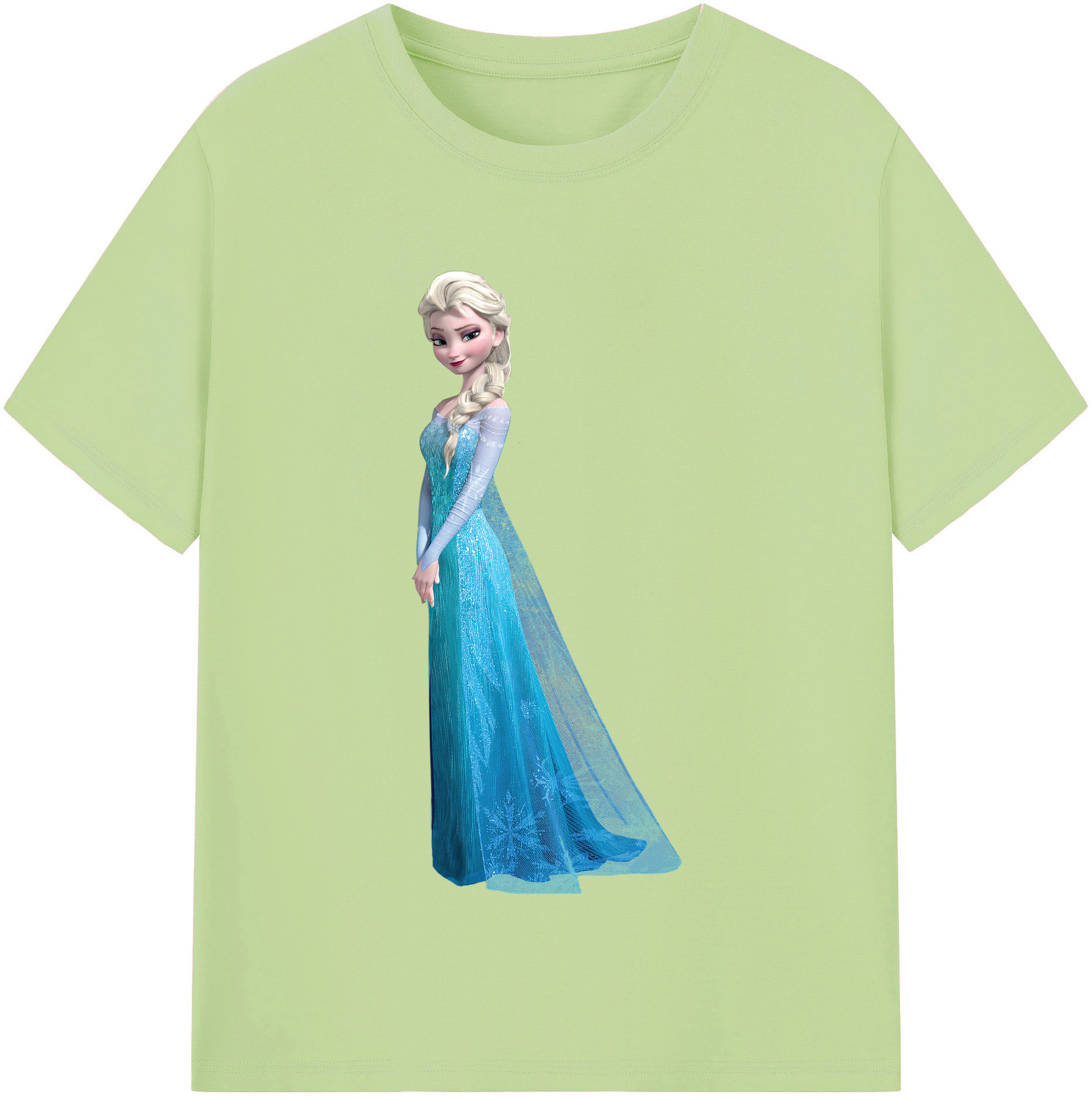 （画像用） アナと雪の女王 アンナ エルサ Frozen Anna Elsa 綿100％半袖Tシャツ（フロントプリント）